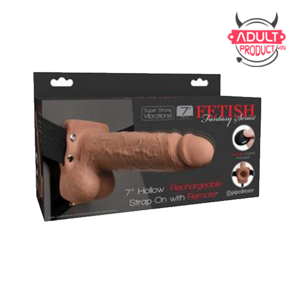 7in Hollow Rechargeable Strap-on With Remote