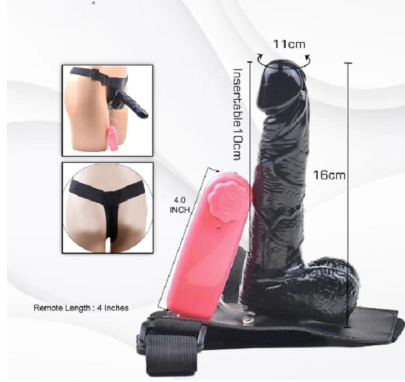 Hollow Black Panther Vibrating Strap On Dildo adult Hollow Black Panther Vibrating Strap On Dildo