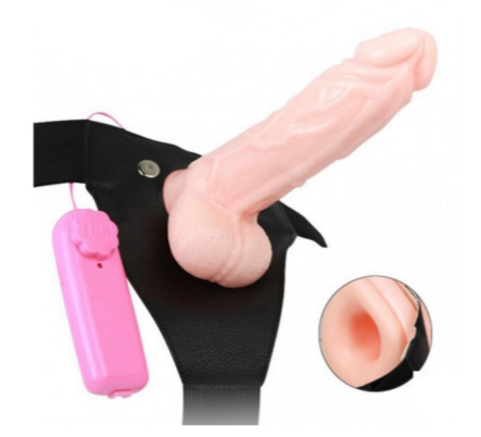 Vibrating Hollow Strap On Dildo With Soft Belt adult Vibrating Hollow Strap On Dildo With Soft Belt