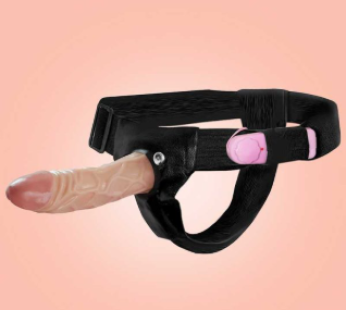 LeLuv 6.5 Male Hollow Vibrating Strap On